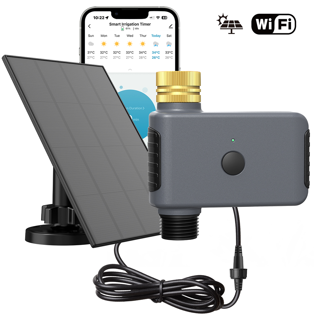 Power Zone Outdoor Timer - Solar Powered Water Timer WiFi Smart