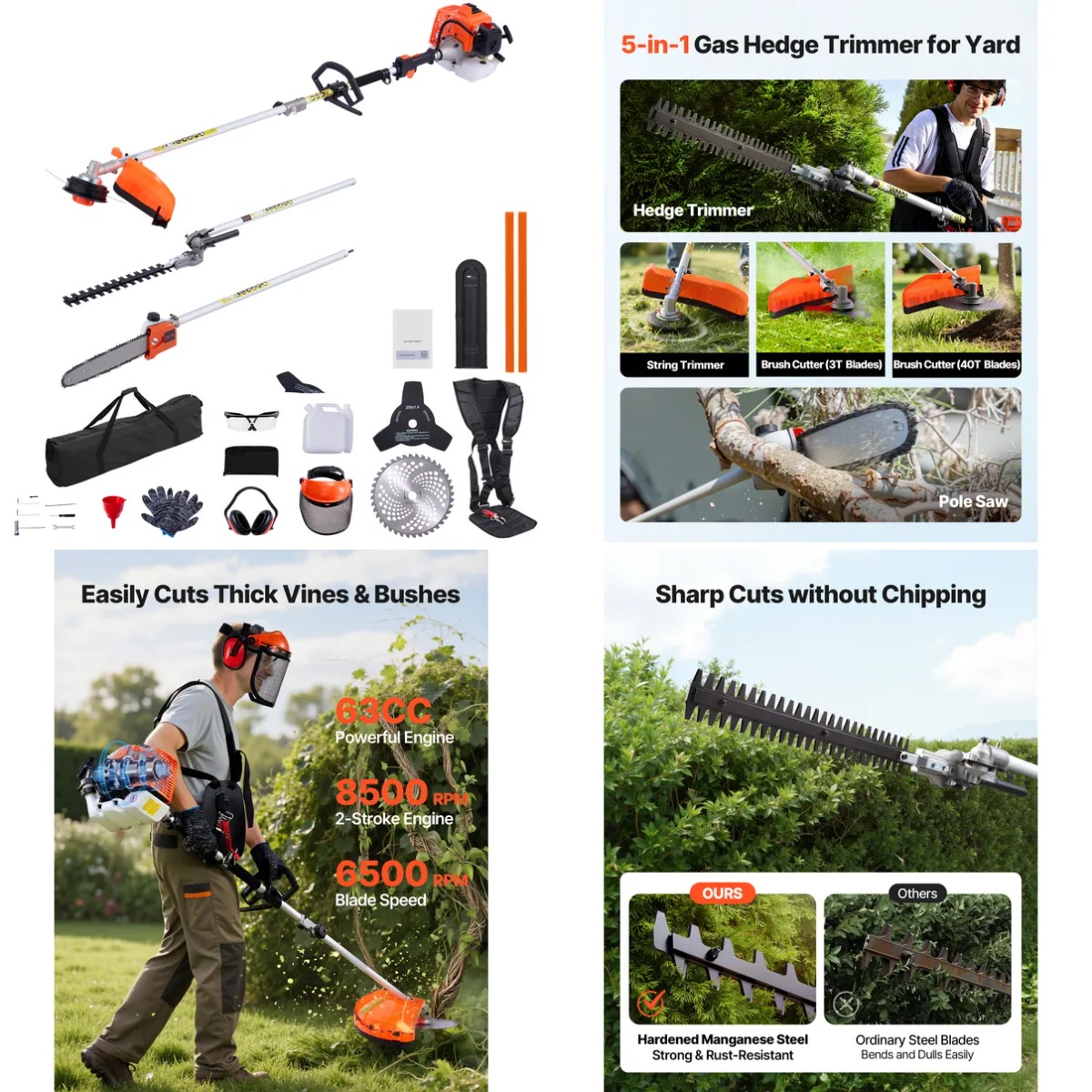 Hedge Trimmer Cordless - Gas Hedge Trimmer, 2 Cycle Gas